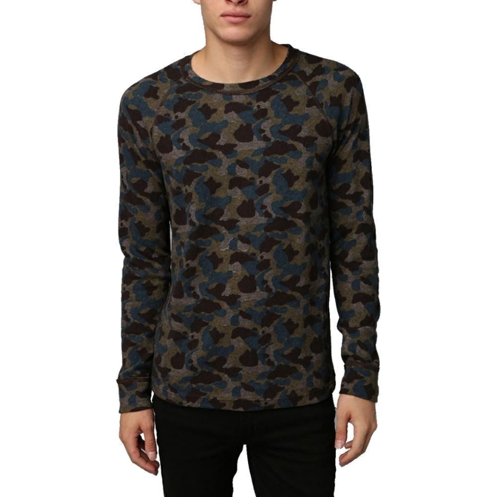 MEN BDG Brown & Blue Winterlite Camo Crewneck Sweatshirt Size Small